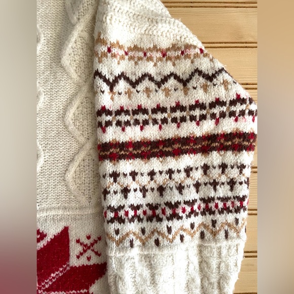 VTG Style American Eagle Winter Fair Isle Snowflake Mock Neck Sweater Size L - Picture 4 of 11